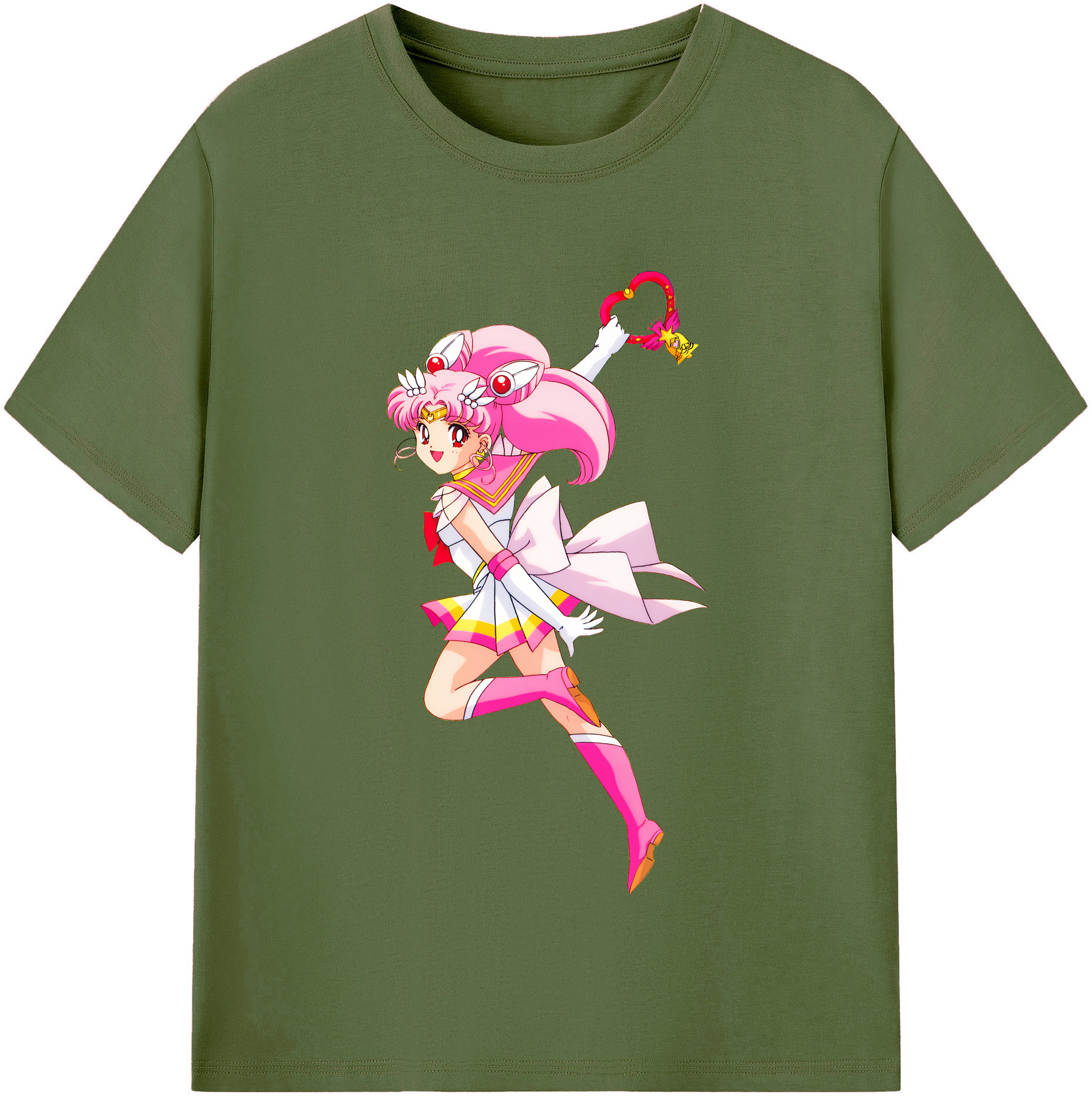 （画像用） 美少女戦士セーラームーン ちびうさ Sailor Moon Chibiusa Tsukino Usagi Small Lady Serenity 綿100％半袖Tシャツ（フロントプリント）
